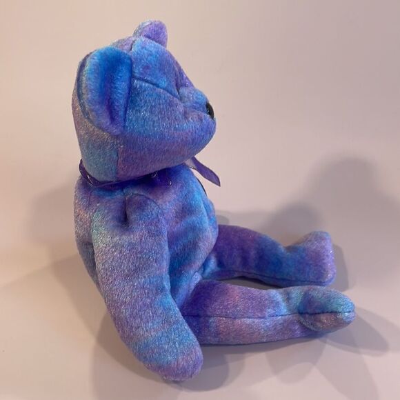 Original Ty Beanie Baby Clubby IV the Purple/Blue Bear Excellent Used Condition - Picture 2 of 8